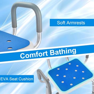 Silla Ducha Ajustable con Asiento Azul