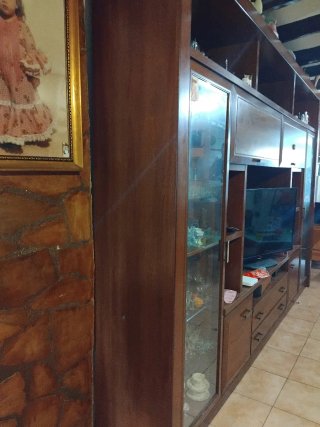 Mueble Comedor Madera y Cristal