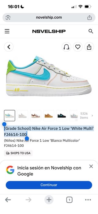 Nike Air Force 1 Low GS Blanco Multicolor