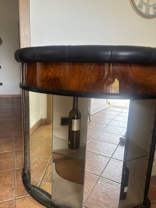 Mueble bar vintage madera y espejo