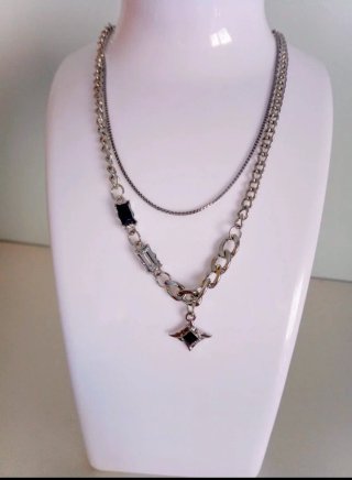 Collana doppio strato unisex con stella