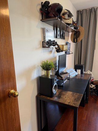 Escritorio Metal y Madera+ cajonera+estantes
