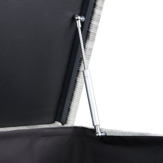Baúl de jardín de ratán sintético 145x82,5x79,5 cm gris claro