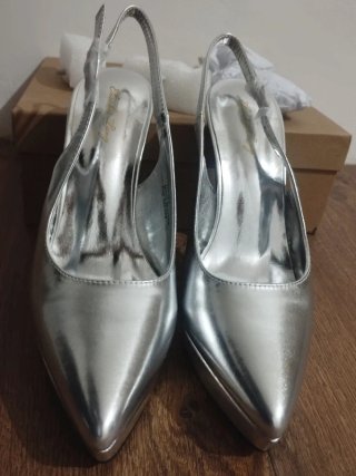 Décolleté Slingback Argento Tg. 39 -nuove