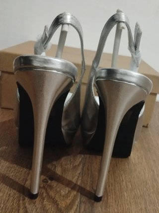 Décolleté Slingback Argento Tg. 39 -nuove