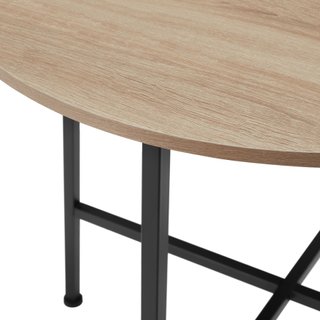 Mesa de comedor 80x76cm, madera industrial clara, roble Sonoma