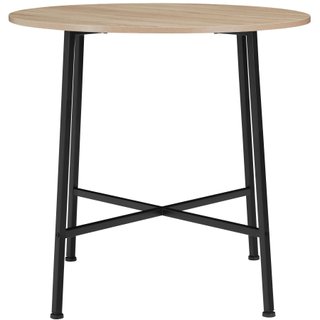 Mesa de comedor 80x76cm, madera industrial clara, roble Sonoma