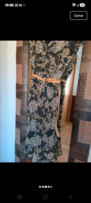 Vestido estampado verde oliva