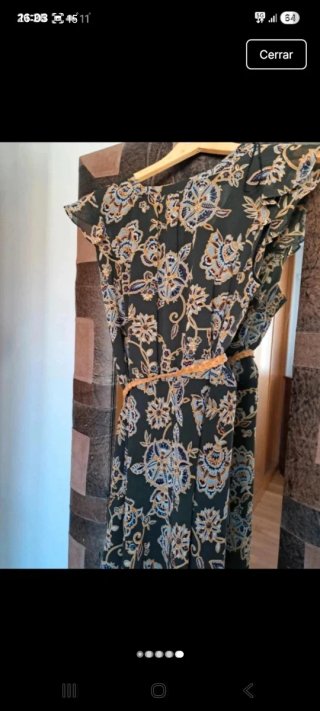 Vestido estampado verde oliva