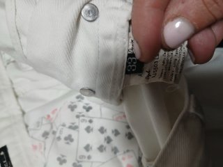 Jeans Alessandrini bianchi strappati tg 50