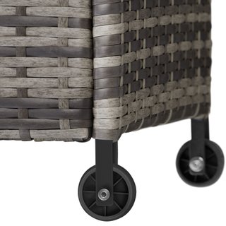 Baúl de jardín con trenzado de ratán sintético 120x55x61,5 cm gris