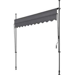 Toldo plegable para balcón 250 x 180 cm, negro/gris