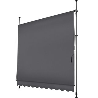 Toldo plegable para balcón 250 x 180 cm, negro/gris