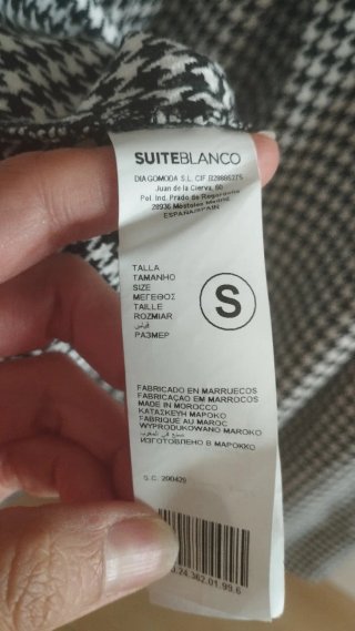 Vestido marca antigua Blanco pata de gallo S/36
