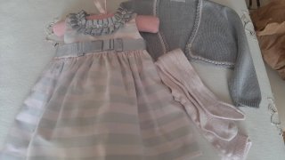 Vestido y chaqueta, pará  niña. Talla  6 meses .