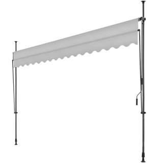 Toldo plegable para balcón 400 x 180 cm, gris claro
