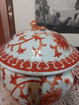 Coppia vasi vintage cinesi decorati