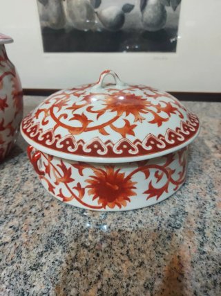 Coppia vasi vintage cinesi decorati