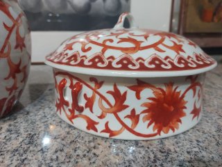 Coppia vasi vintage cinesi decorati
