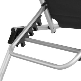 Tumbona plegable 220 x 60,5 x 34 cm con bolsillo lateral negro