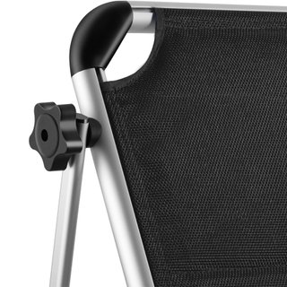 Tumbona plegable 220 x 60,5 x 34 cm con bolsillo lateral negro