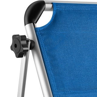 Tumbona plegable 220 x 60,5 x 34 cm con bolsillo lateral azul