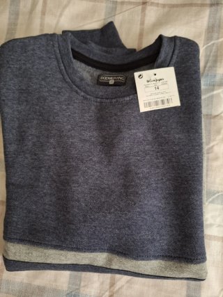Sudadera azul y gris talla 14