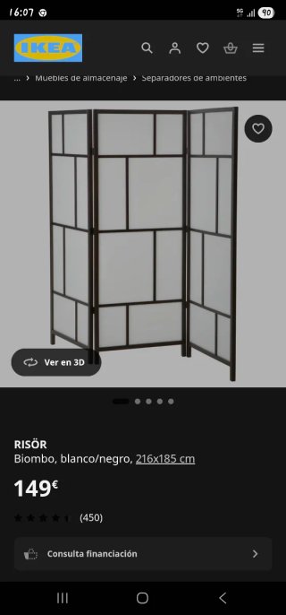 Biombo IKEA blanco y negro