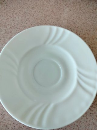 6 Tazas con Platos Porcelana Blanca