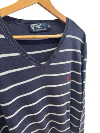 Maglia Polo Ralph Lauren a righe blu XL