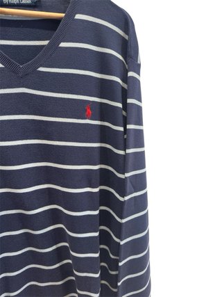 Maglia Polo Ralph Lauren a righe blu XL