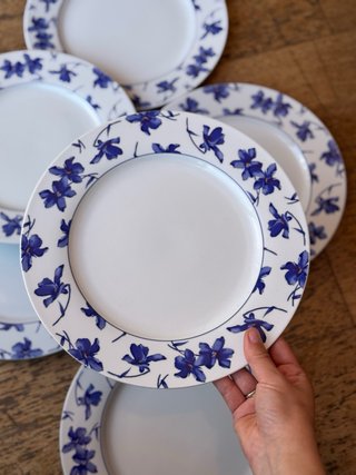 6 Piatti Piatti Vista Alegre Fiori Blu 27,5 cm