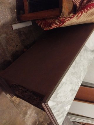 Mueble antiguo madera y mármol