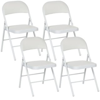 Pack 4 Sillas Plegables Blancas estructura acero