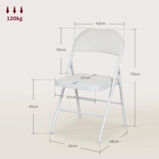 Pack 4 Sillas Plegables Blancas estructura acero