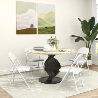 Pack 4 Sillas Plegables Blancas estructura acero