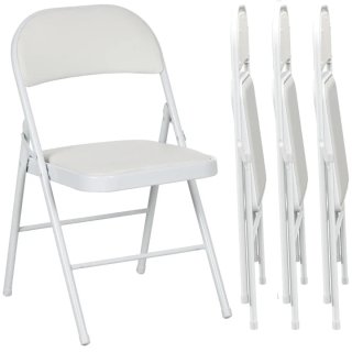 Pack 4 Sillas Plegables Blancas estructura acero