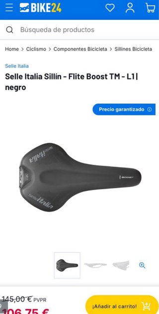 Sillín Selle Italia Flite Boost L1 Negro