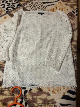 Blusa Massimo Dutti Encaje Blanco Talla S