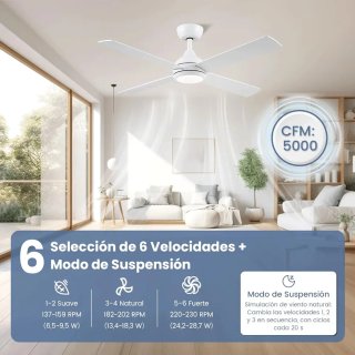 Ventilador de techo LED 122cm