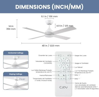 Ventilador de techo LED 122cm