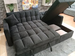 Sofá Cama chaise negro