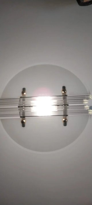 Lámpara Techo Cristal y Metal Dorado