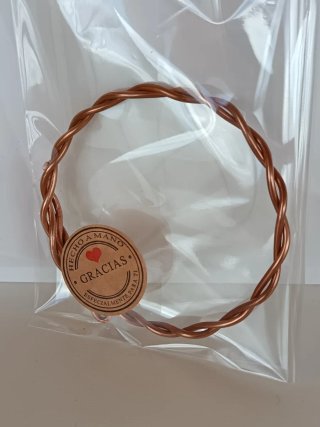 Pulsera ajustable de cobre con anillado tensor