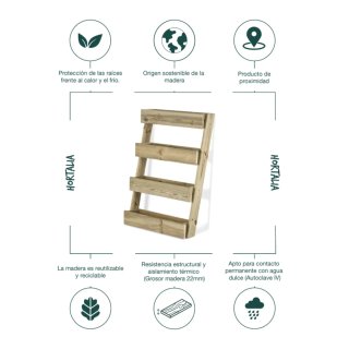Jardinera vertical Stand Line Floor 4B de madera