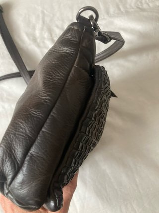 Borsa Reptile's House in pelle intrecciata marrone