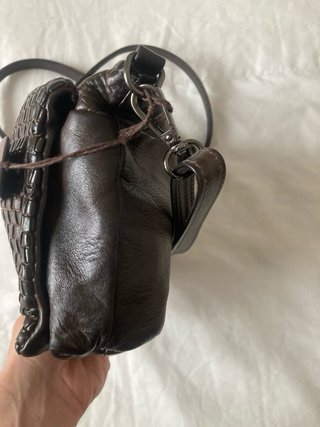 Borsa Reptile's House in pelle intrecciata marrone