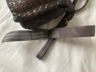 Borsa Reptile's House in pelle intrecciata marrone