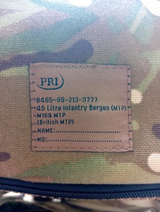Mochila militar ejército británico 45L como nueva