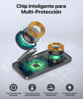 Cargador Inalámbrico 3 en 1 Plegable